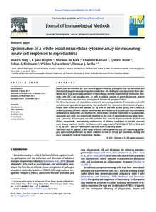 Optimization of a whole blood intracellular cytokine assay for measuring innate cell responses to mycobacteria