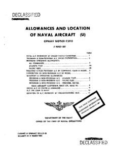 DECLASSIFIED ALLOWANCES AND LOCATION OF NAVAL AIRCRAFT  (U)