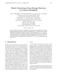 189  Brazilian Journal of Physics, vol. 30, no. 1, Mar co, 2000  Elastic Scattering of Low-Energy Electrons