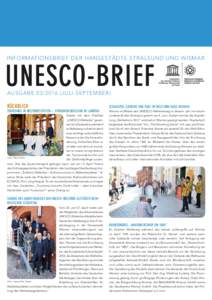 Informationsbrief der hansestädte stralsund und wismar  UNESCO-BRIEF ausgabejuli-september) Rückblick