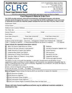 Loyola Law School Public Interest Law Center 800 S. Figueroa Street, Suite 1120 Los Angeles, CA[removed]Direct Line: 866-THE-CLRC[removed]Fax: [removed]TDD: [removed]
