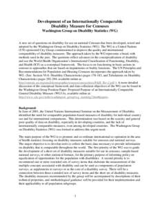 Development of an Internationally Comparable Disability Measure for Censuses