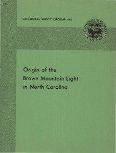 GEOLOGICAL SURVEY CIRCULAR 646  Origin of the