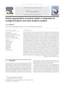 Human appropriation of natural capital: A comparison of ecological footprint and water footprint analysis
