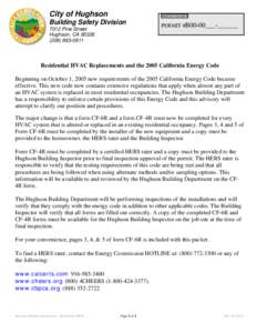 Building inspection / Hughson /  California / California Energy Code / Building engineering / Building biology / HVAC