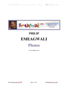Philip EMEAGWALI for Kids  – Lesson Plans - Photos ©emeagwali.com