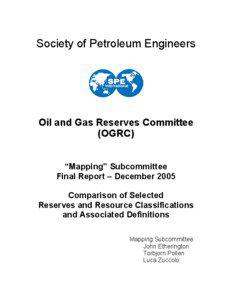 SPE Oil and Gas Reserves Committee (OGRC)
