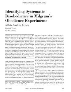 Identifying Systematic Disobedience in Milgram's Obedience Experiments: A Meta-Analytic Review