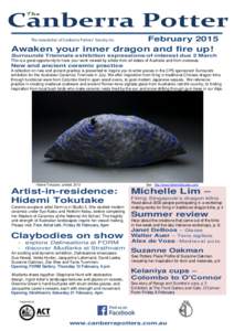 The  Canberra Potter The newsletter of Canberra Potters’ Society Inc.  February 2015