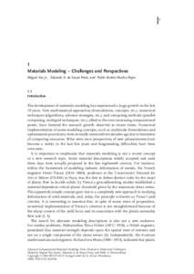 1  1 Materials Modeling – Challenges and Perspectives Miguel Vaz Jr., Eduardo A. de Souza Neto, and Pablo Andre´s Mu˜noz-Rojas
