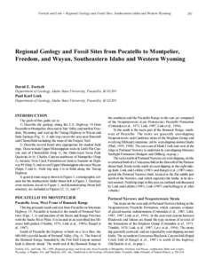 Fortsch and Link -- Regional Geology and Fossil Sites, Southeastern Idaho and Western Wyoming  281 Regional Geology and Fossil Sites from Pocatello to Montpelier, Freedom, and Wayan, Southeastern Idaho and Western Wyomin