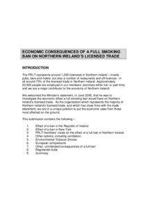 Tobacco / Habits / Bartending / Smoking ban / Tobacco smoking / Passive smoking / J D Wetherspoon / Public house / Bar / Human behavior / Smoking / Ethics