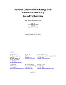 National Offshore Wind Energy Grid Interconnection Study - Executive Summary