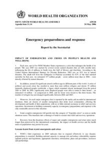 Emergency management / Management / Occupational safety and health / Centre for Research on the Epidemiology of Disasters / Humanitarian crisis / International Decade for Natural Disaster Reduction / Internally displaced person / Office for the Coordination of Humanitarian Affairs / Télécoms sans frontières / Humanitarian aid / Disaster preparedness / Public safety