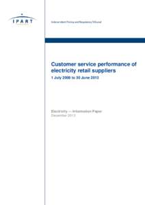 Microsoft Word - Cust service perf report (electricity retailers[removed]Dec 2013.docx