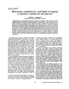 Vision / 3D imaging / Stereoscopy / Eye / Stereopsis / Random dot stereogram / Stereoscopic acuity / X-ray photoelectron spectroscopy / Cosmic microwave background / Duration / Perturbation theory