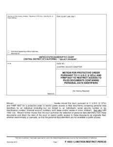 Legal procedure / Legal documents / Notice of electronic filing / CM/ECF / Federal Rules of Bankruptcy Procedure / Motion / Bankruptcy / United States bankruptcy court / Adversary proceeding in bankruptcy / Law / United States bankruptcy law / Judicial branch of the United States government