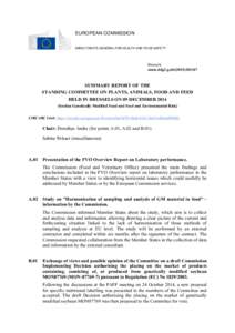 EUROPEAN COMMISSION DIRECTORATE-GENERAL FOR HEALTH AND FOOD SAFETY Brussels sante.ddg2.g.dir[removed]