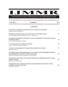 IJMMR International Journal of Management and Marketing Research VOLUME 5  NUMBER 3