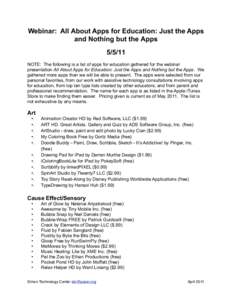 Just the apps and nothing but the apps handout
