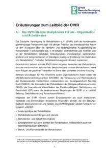 Erläuterungen zum Leitbild der DVfR