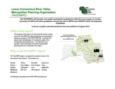 Lower Connecticut River Valley / Metropolitan planning organization / Old Lyme /  Connecticut / Killingworth /  Connecticut / Old Saybrook /  Connecticut / Middletown /  Connecticut / Haddam /  Connecticut / Lyme /  Connecticut / Historical United States Census totals for Middlesex County /  Connecticut / Transportation planning / Connecticut / Geography of the United States