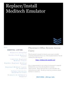 MEDITECH / Remote administration software / Telnet / IP address / Lakeview Regional Medical Center / X Window System / Software / Computing / System software
