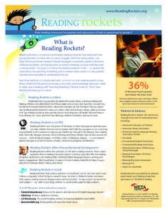 Launching Young Readers!  www.ReadingRockets.org Free reading resources for parents and educators of kids in preschool to grade 3