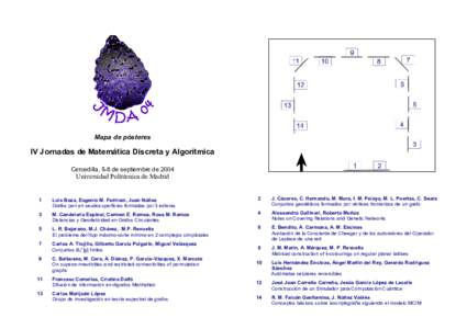 Mapa de pósteres  IV Jornadas de Matemática Discreta y Algorítmica Cercedilla, 5-8 de septiembre deUniversidad Politécnica de Madrid