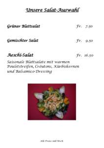 Unsere Salat-Auswahl Grüner Blattsalat Fr