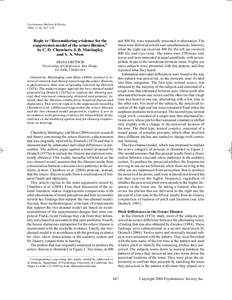 Psychonomic Bulletin & Review 2004, 11 (4), 667–676 Reply to “Reconsidering evidence for the suppression model of the octave illusion,” by C. D. Chambers, J. B. Mattingley,