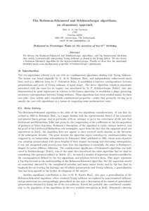 Algebraic combinatorics / Symmetric functions / Representation theory of finite groups / Permutations / Representation theory / Robinson–Schensted–Knuth correspondence / Robinson–Schensted correspondence / Young tableau / Littlewood–Richardson rule / Abstract algebra / Algebra / Mathematics