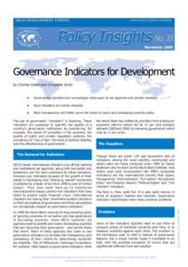 www.oecd.org/dev/insights  OECD DEVELOPMENT CENTRE Policy Insights No. 33 November 2006