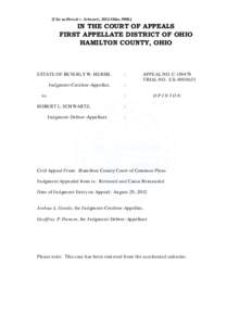 [Cite as Hersch v. Schwartz, 2012-Ohio[removed]IN THE COURT OF APPEALS FIRST APPELLATE DISTRICT OF OHIO HAMILTON COUNTY, OHIO