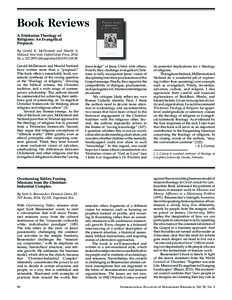 Book Reviews A Trinitarian Theology of Religions: An Evangelical Proposal. By Gerald R. McDermott and Harold A. Netland. New York: Oxford Univ. Press, 2014.