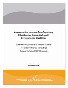 Models of Inclusive Post-Secondary Education for Young Adults with Intellectual Disabilities