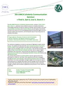 5th UNICA Scholarly Communication Seminar- ANNOUNCEMENT-crr