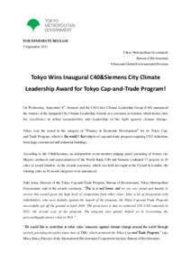 Tokyo / Large Cities Climate Leadership Group / Politics / Climate change policy / Emissions trading / C40