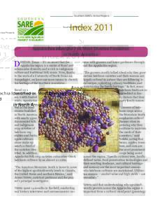 Southern SARE’s Active Projects  Index 2011 Appalachia Identified as Most Diverse Foodshed in North America