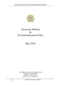 University Website & E-Communications Policy  University Website & E-Communications Policy