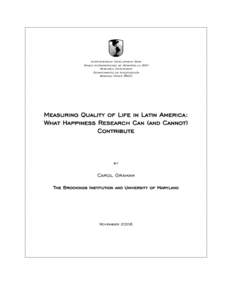 Welfare economics / Behavior / Economics / Positive mental attitude / Index numbers / Happiness economics / Easterlin paradox / Economic inequality / Carol Graham / Happiness / Ethics / Socioeconomics