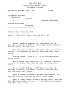 State of New York Supreme Court, Appellate Division Third Judicial Department Decided and Entered: May 2, 2013 ________________________________ COOPERSTOWN HOLSTEIN