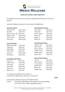 Western Australia / Candidates of the Western Australian state election / Politics of Australia / States and territories of Australia / Members of the Western Australian Legislative Council /  2009–2013