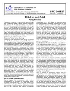 Clearinghouse on Elementary and Early Childhood Education University of Illinois • 51 Gerty Drive • Champaign, IL[removed]ERIC DIGEST