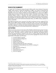 Port MacKenzie Rail Extension  EXECUTIVE SUMMARY In August 2007, the Matanuska-Susitna Borough (MSB) and the Alaska Railroad Corporation (ARRC) jointly propose to connect Port MacKenzie to ARRC’s rail system by constru