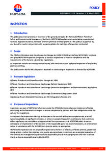 POLICY N[removed]PL1523 Revision 1 6 March 2015 INSPECTION 1