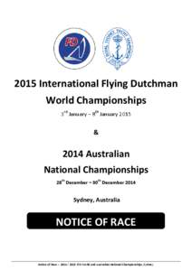 2015 International Flying Dutchman World Championships 3rd January – 8th January 2015