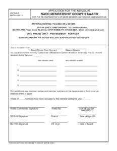 APPLICATION FOR THE INDIVIDUAL USCGAUX NMGA-I[removed]NACO MEMBERSHIP GROWTH AWARD FOR THE RECRUITMENT OF 5 OR MORE MEMBERS WITHIN ONE CALENDAR YEAR