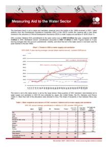 Measuring Aid to the Water Sector The downward trend in aid to water and sanitation observed since the middle of the 1990s reversed in[removed]Latest statistics from the Development Assistance Committee (DAC) of the OECD c