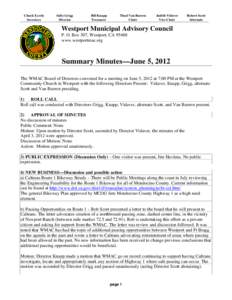 Parliamentary procedure / Meetings / Economy / Business / Structure / Westport /  Connecticut / Minutes / Westport / Agenda / Board of directors / California Department of Transportation / WMAC